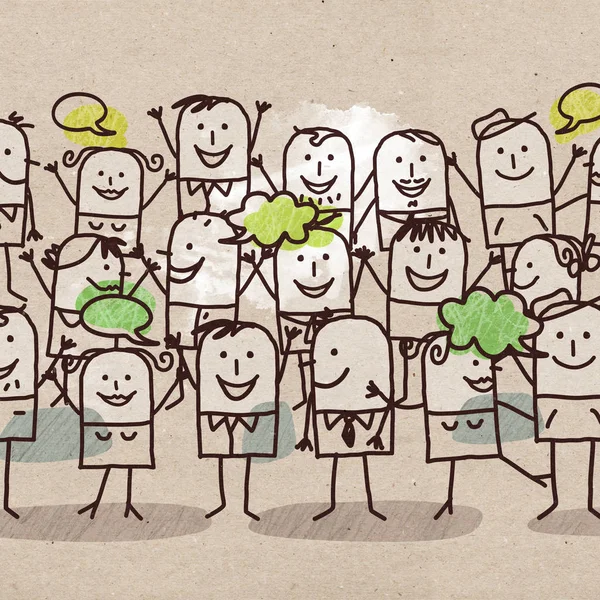 Cartoon šťastný skupina lidí — Stock fotografie