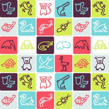 Elle çizilmiş Icons Set - hayvan 4