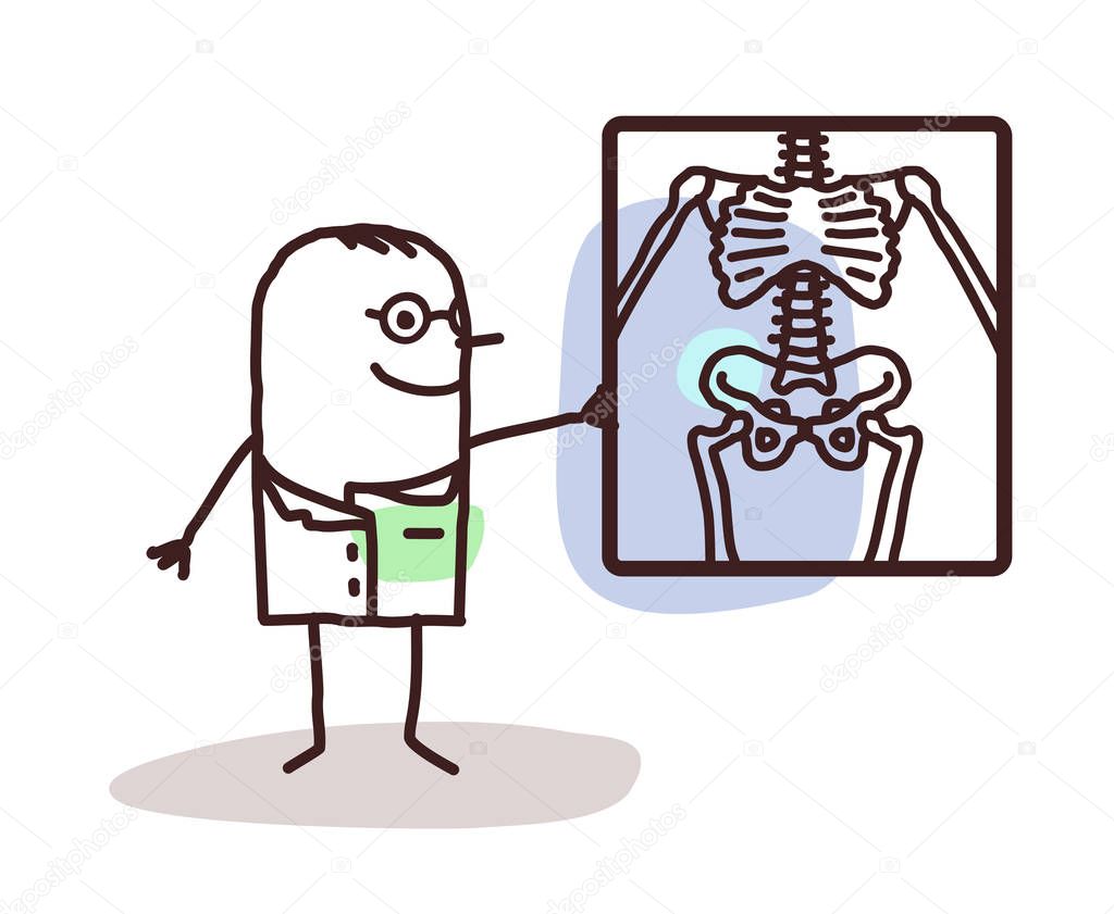 Radiology cartoon Cartoon radiologist — Stock Vector © 191068520
