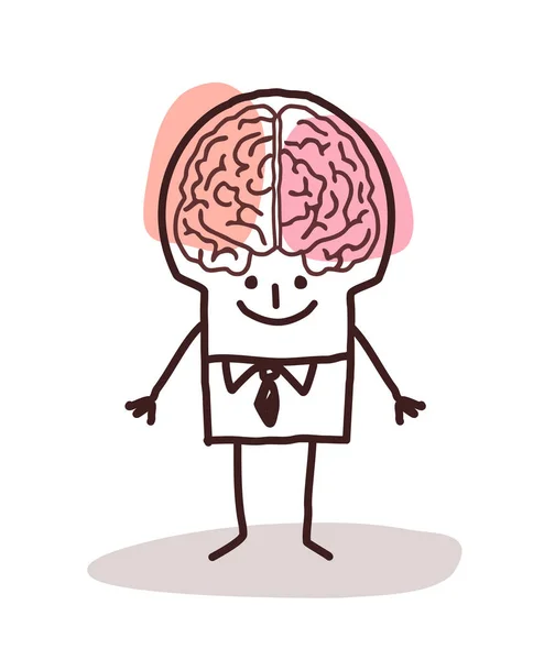 Homme Affaires Avec Grand Cerveau — Image vectorielle