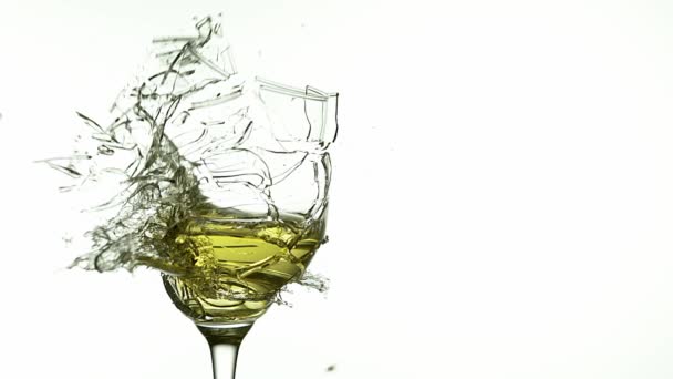 Breaking of Wine Glass — Stock Video