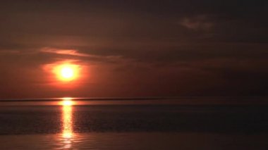Gün batımında, Sicilya, İtalya, zaman atlamalı Sciacca yakınındaki Ocean