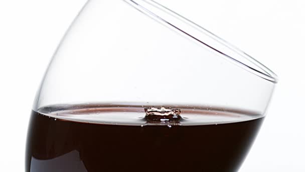 Drop of Red Wine being poured into Glass — Stock Video