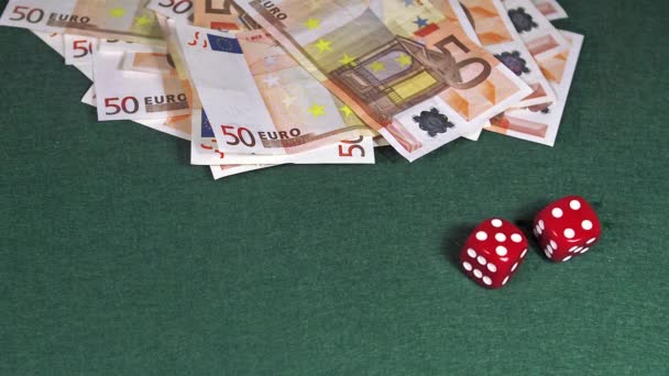 Red Dice rolling — Stock video