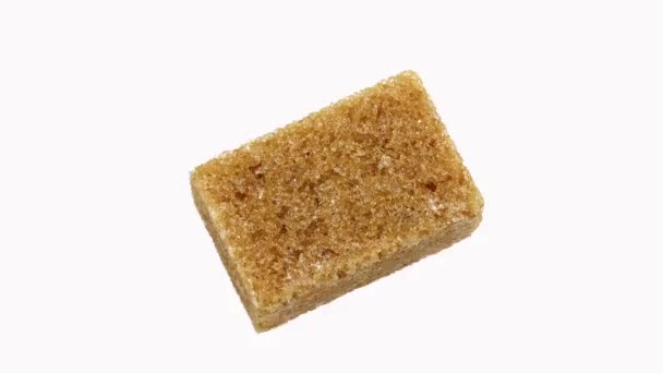 Brown Cube Azúcar contra Blanco — Vídeo de stock