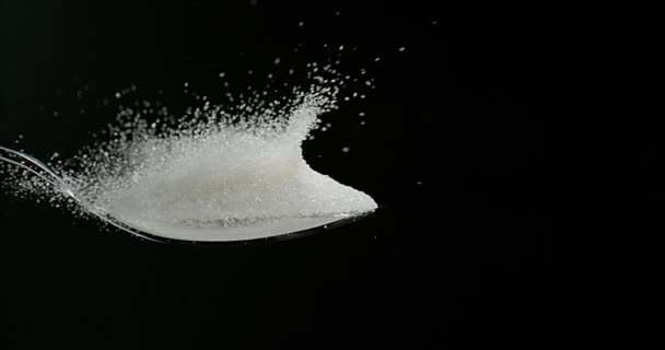 Sugar Cube falling on Powder Sugar — Stock Video