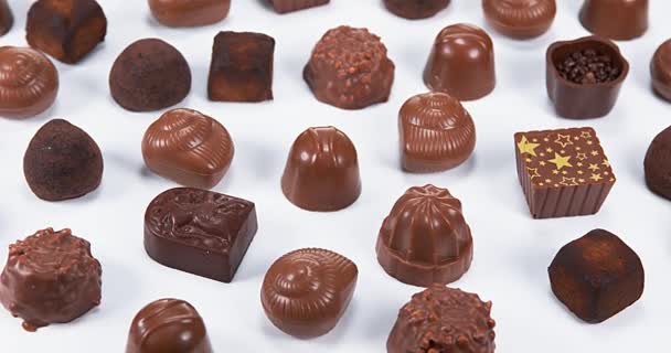 Milk Chocolates turning — Stock Video