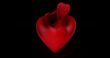 Kırmızı kalp için Saint Valentine's Day, yavaş hareket 4k
