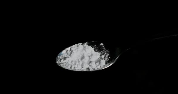 Drogas, cocaína en cuchara — Vídeo de stock