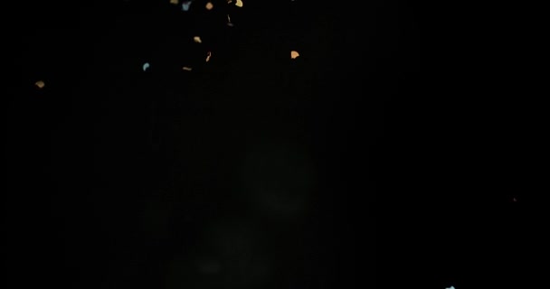 Confettis tombant contre le noir — Video