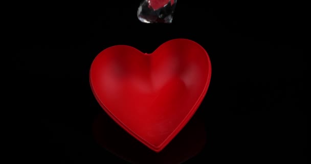 Rött hjärta och Diamond — Stockvideo