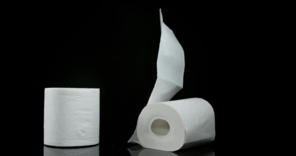 Roll of Toilet Paper Falling — Stock Video