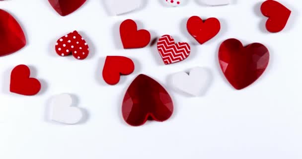 Red Hearts for Saint Valentine's Day — Stock Video