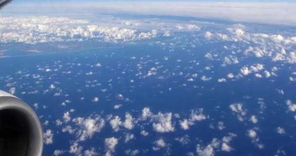 Blue Sky Wolken Vanuit Vliegtuig Real Time — Stockvideo