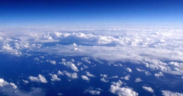 Blue Sky Clouds Plane Real Time — стокове відео
