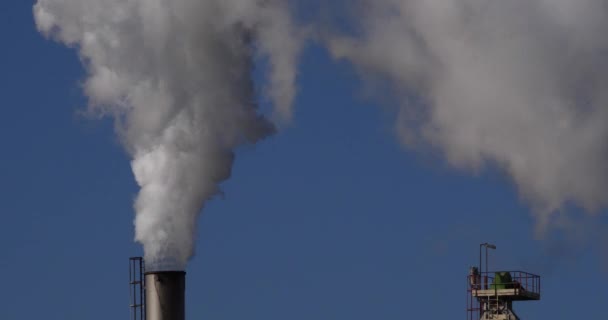 Smokestack Refinaria Açúcar Com Vapor Água Perto Caen Normandia Tempo — Vídeo de Stock