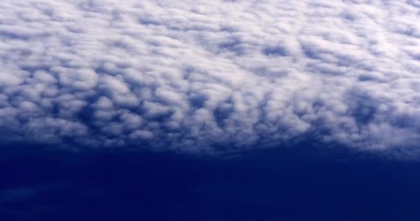 Céu Azul Nuvens Avião Tempo Real — Vídeo de Stock