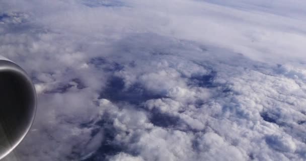 Błękitne Niebo Chmury Samolotu Czas Rzeczywisty — Wideo stockowe