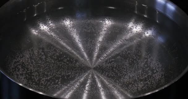 Hot Boiling Water Saucepan Real Time — Stock Video