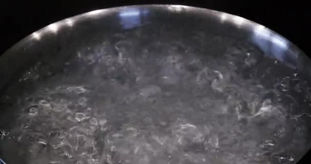 Acqua Bollente Calda Una Casseruola Tempo Reale — Video Stock