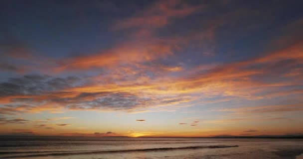 Sunset Okyanusu Fransa Nın Güneydoğusunda Camargue Zaman Hızı — Stok video