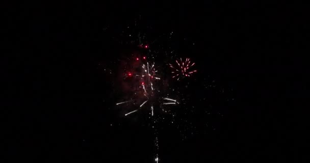 诺曼底的Fireworks Deauville 实时4K — 图库视频影像