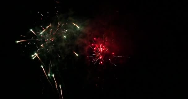 诺曼底的Fireworks Deauville 实时4K — 图库视频影像