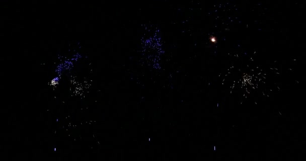 诺曼底的Fireworks Deauville 实时4K — 图库视频影像