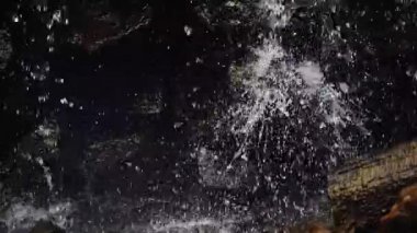 Waterfall at Pleugueneuc, Brittany in France, Slow motion