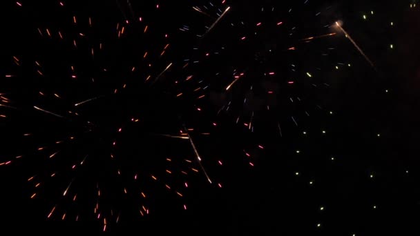 Vuurwerk Deauville Normandië Real Time — Stockvideo