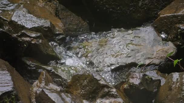 Водопад Плеугенеке Бретань Франции Медленное Движение — стоковое видео