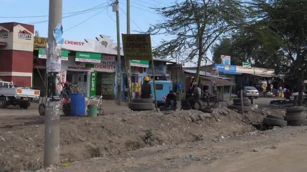 Villaggio Sulla Strada Nairobi Tsavo Park Kenya Slow Motion — Video Stock