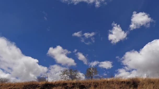 Savannah Τοπίο Στο Πάρκο Tsavo Κένυα Ουρανός Σύννεφα Αργή Κίνηση — Αρχείο Βίντεο