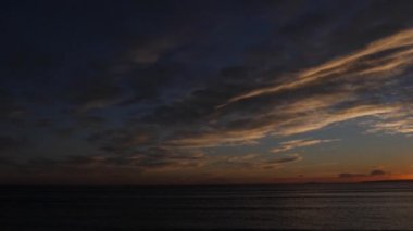 Sunset in Camargue in the South East of France, ocean, slow motion