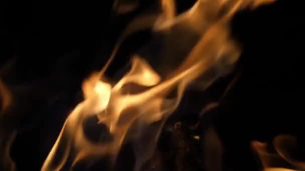 Feu de joie, Flammes de feu dans le feu de camp, camping au Masai Mara Park, Kenya, ralenti 