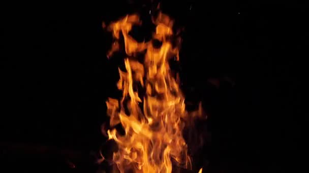 たき火 キャンプファイヤーの炎 マサイ マラ公園のキャンプ場 ケニア スローモーション — ストック動画