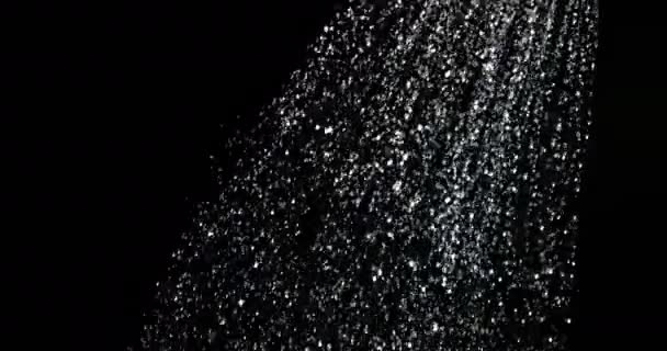 Eau Qui Coule Arrosoir Sur Fond Noir Mouvement Lent — Video