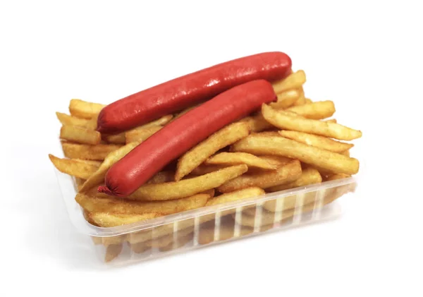 Saucisse Frites — Stockfoto