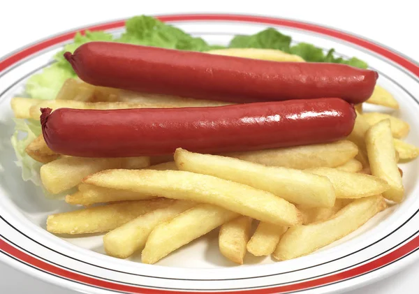 Saucisse Frites — Stockfoto