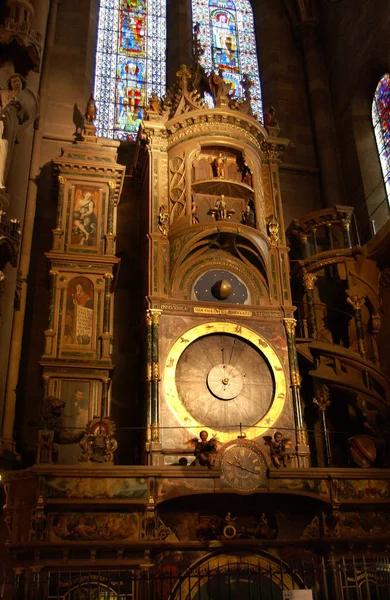 Relógio Astronômico Catedral Strasburg Alsácia França — Fotografia de Stock