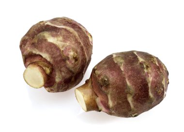 Kudüs Enginarı, Helianthus Tüberosus, Beyaz Arkaplan 'a karşı Tuber  