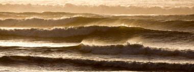 Atlantik Okyanusu 'ndaki dalgalar, Namibya' daki Cape Cross Plajı  