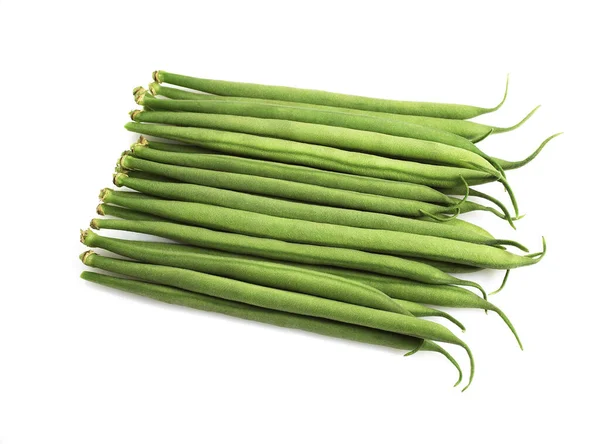 緑豆やフランス豆 フェポレウスハゲワシ 白を背景にした野菜 — ストック写真