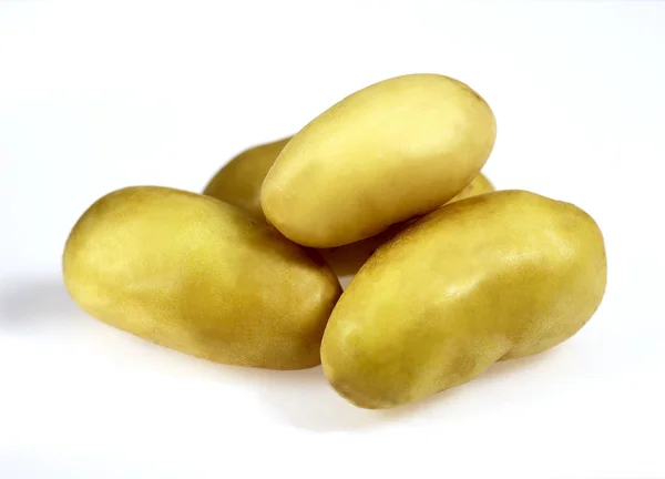 Charlotte Potato Solanum Tuberosum Plantaardig Tegen Witte Achtergrond — Stockfoto