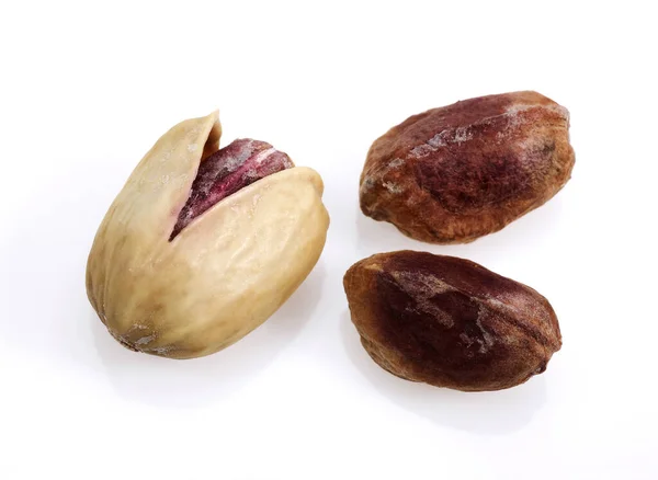 Pistachio Nuts Pistacia Vera Dry Fruits White Background — 图库照片