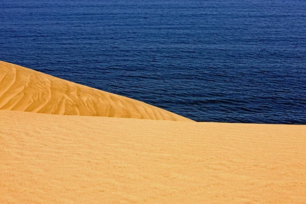 Zandduinen Oceaan Bij Walvis Bay Woestijn Namibië — Stockfoto