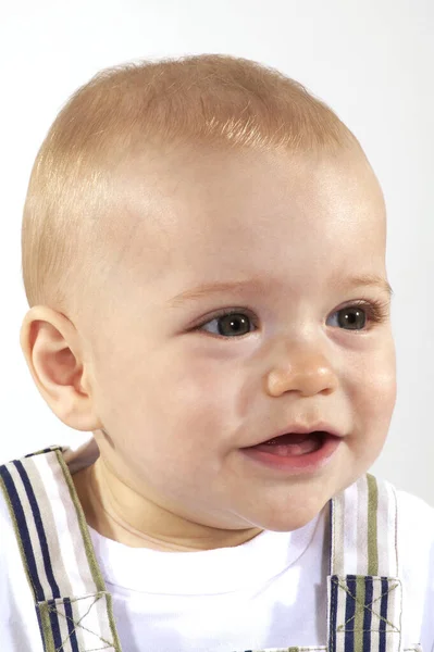 Portait Baby Boy White Background — стокове фото