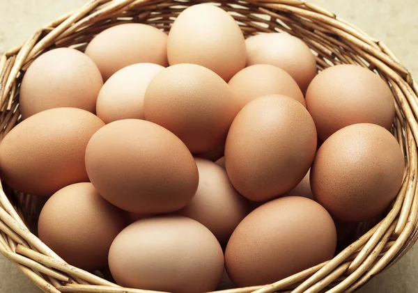 Huevos Pollo Una Cesta — Foto de Stock