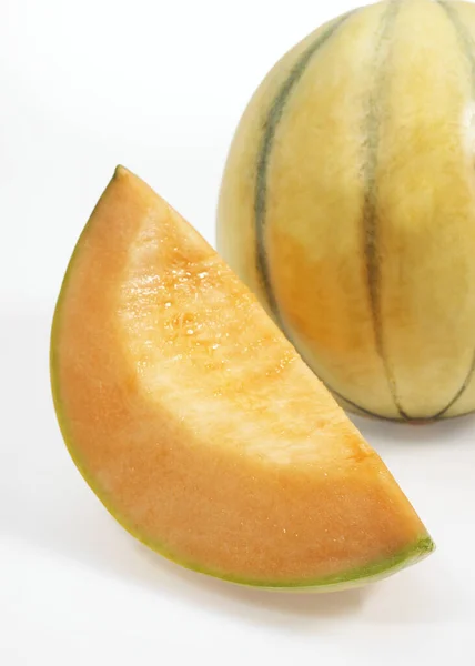 Cavaillon Melon Cucumis Melo Fruits Sur Fond Blanc — Photo