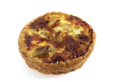 Leek Quiche against White Background 